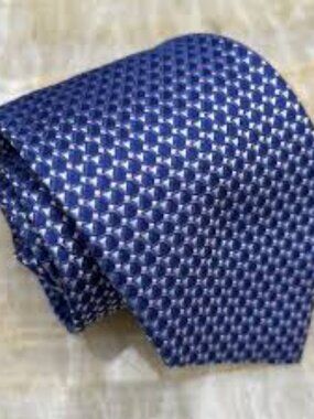 Boss Navy and Burgundy Micro-Check Tie